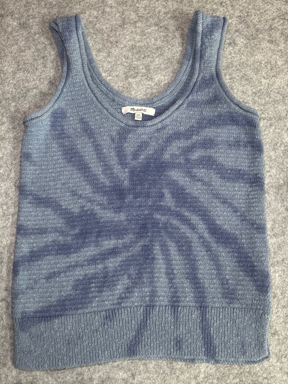 Madewell Blue Spiral Tie-Dye Knit Tank